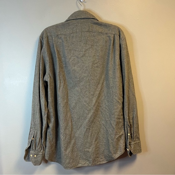 Stenströms Shirt Gray Houndstooth Button Up Long Sleeve Sz L EUC Cotton - Picture 6 of 9